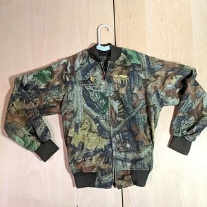 Vintage Hunting Jacket Realtree Advantage Timber Camo Coat Boys L Made in USA